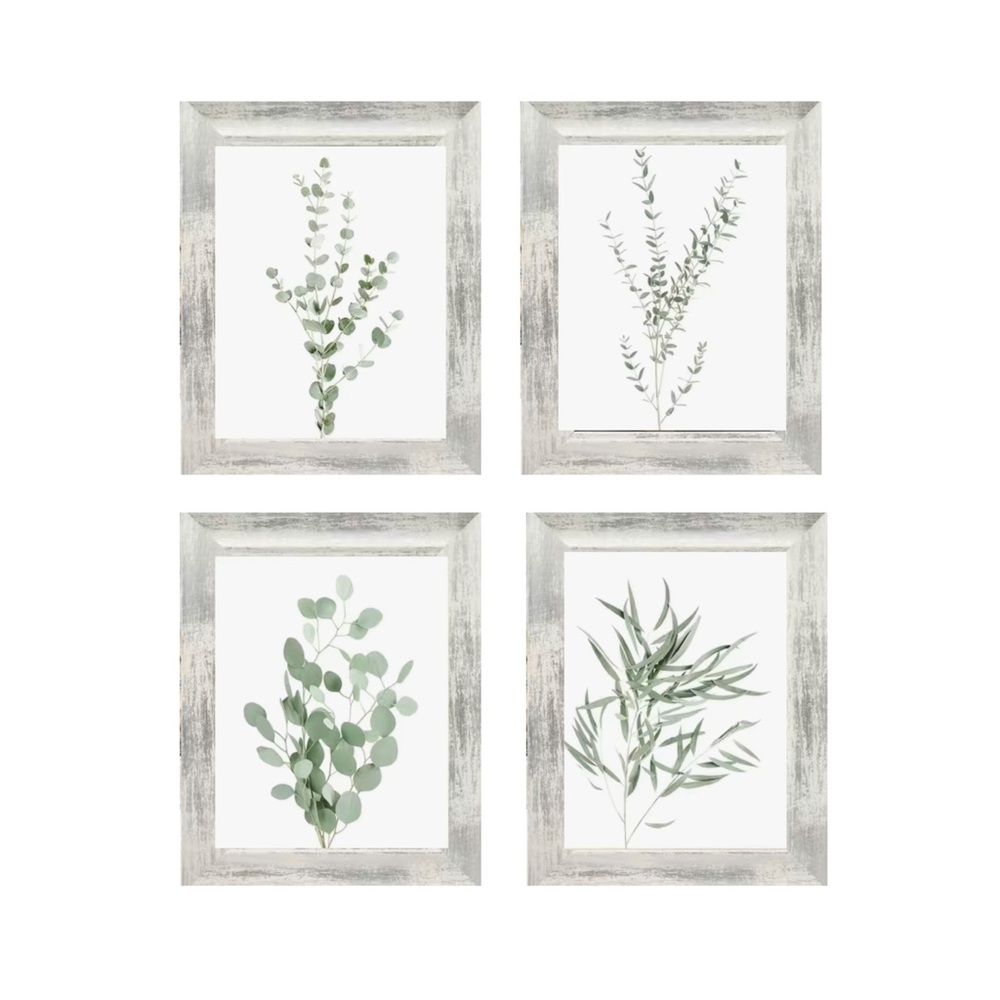 Framed 8x10 Eucalyptus Canvas Prints -Set of 4
